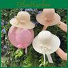 Summer Straw Hat For Women With Wide Brim And Bow Tie Sunshade Sun Hat