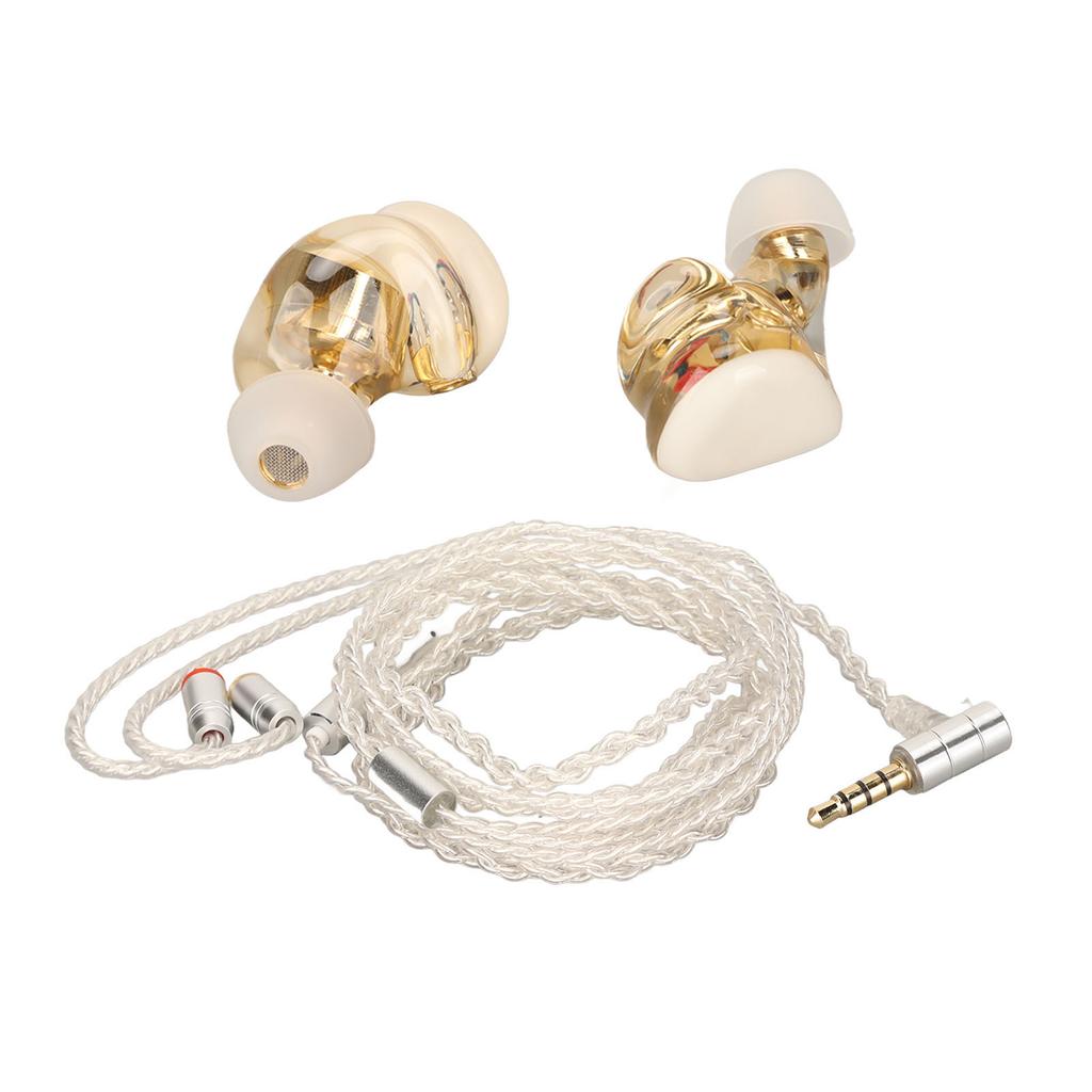 Resin Monitor Earphones Pure Copper Unit Wired Headphone with Connection Cable for Drummer Musician