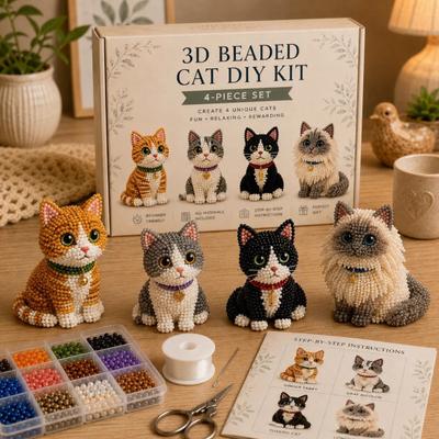 Litet 3D-djur med pärlor DIY-kit med instruktioner Enkelt DIY-pärlkit