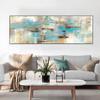 Modern Abstract Oil Painting Print On Canvas Posters Gold and Blue Original Wall Art Painting Picture for Living Room Home Decor