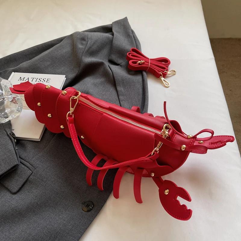 Crossbody Bag For Women Personality Lobster Design Fun Creative Handbag Women Purse Cute Lady Girls Animal Toy Mobile Phone Bag