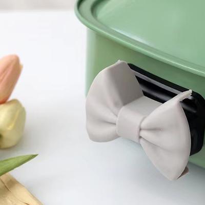 2 Stück Küchen Topfclip Schleifenförmig Kochofenhandschuh Silikon Topfuntersetzer Rutschfester Griff für Heißes Kochgeschirr