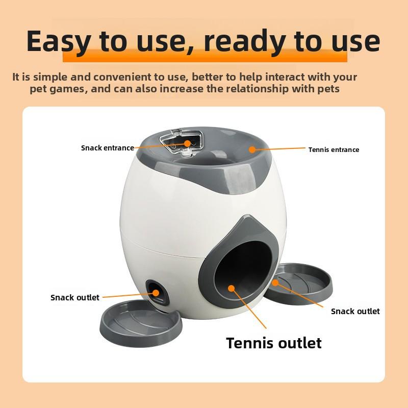 2 in 1 Dog Pet Interactive Toy Tennis Ball Launcher Automatic Throwing Training Reward Machine Fun Feeding Machine Pet Supplies