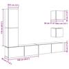 5 Piece Wall Mounted TV Cabinet Set Artisan Oak Finish Engineered Wood