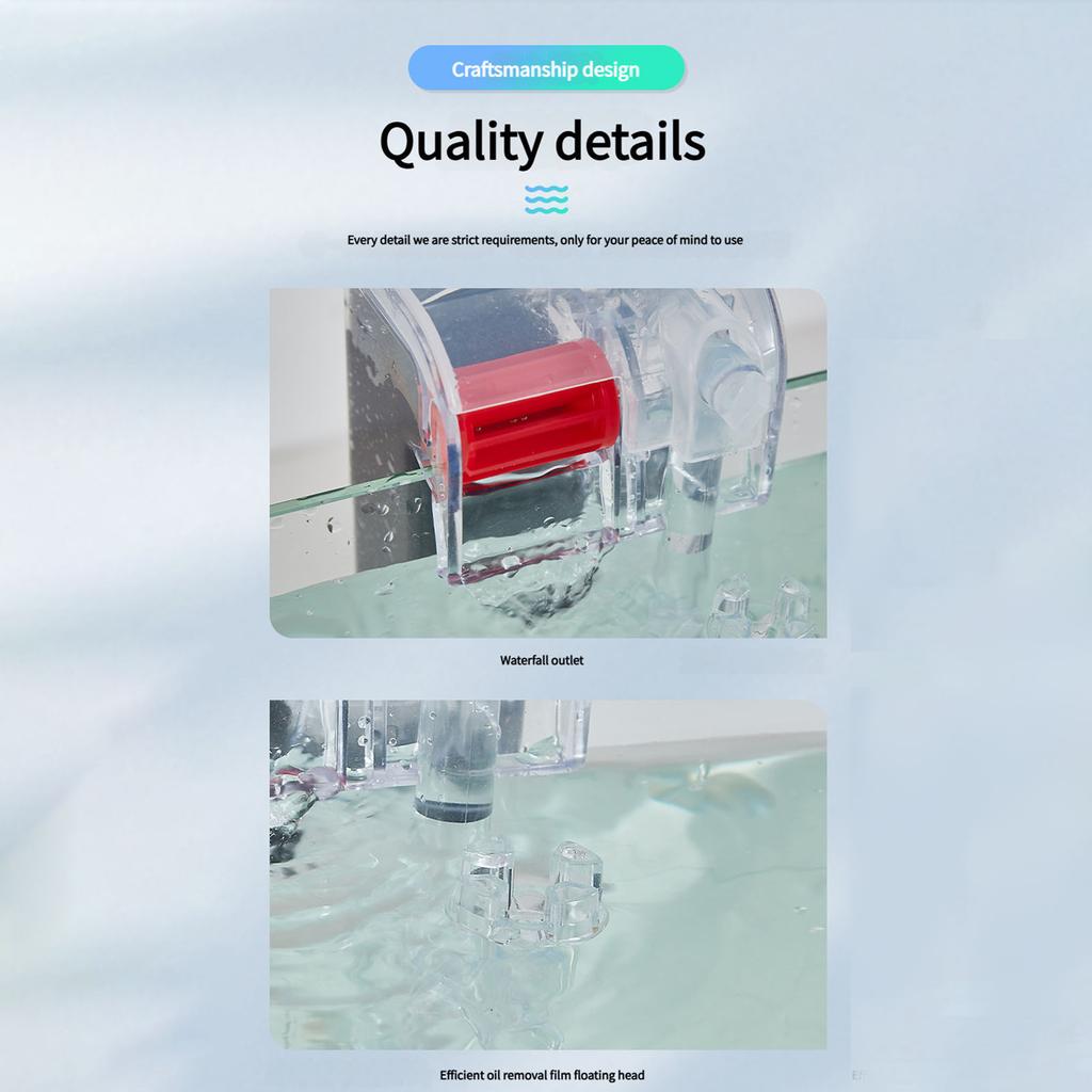 External Waterfall Filter Pump 3in1 MultiFunctional Aquarium Oxygenation Circulation System Pump for Fishtanks Decors