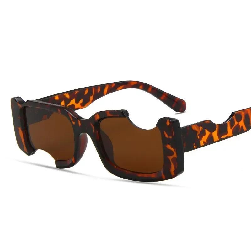 

Fashion Small Square Gap Frame Blue Pink Sunglasses For Women Vintage Brand Gradient Sun Glasses Men Hip Hop Shades Green