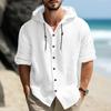 Men's Casual Zip-Up Hooded Sweatshirt Lightweight Cotton Linen Autumn Tops Breathable Outdoor Wear Male Fashion Pullover for Travel