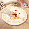 Cartoon Animal Pattern Circular Carpet With Water Wash For Kids Bedroom And Lounge Area