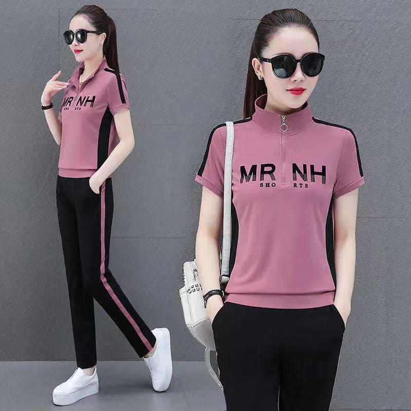 

2025 Summer Women s Slimming Two-Piece Sportswear Set 4XL (Recommended 80-85kg)