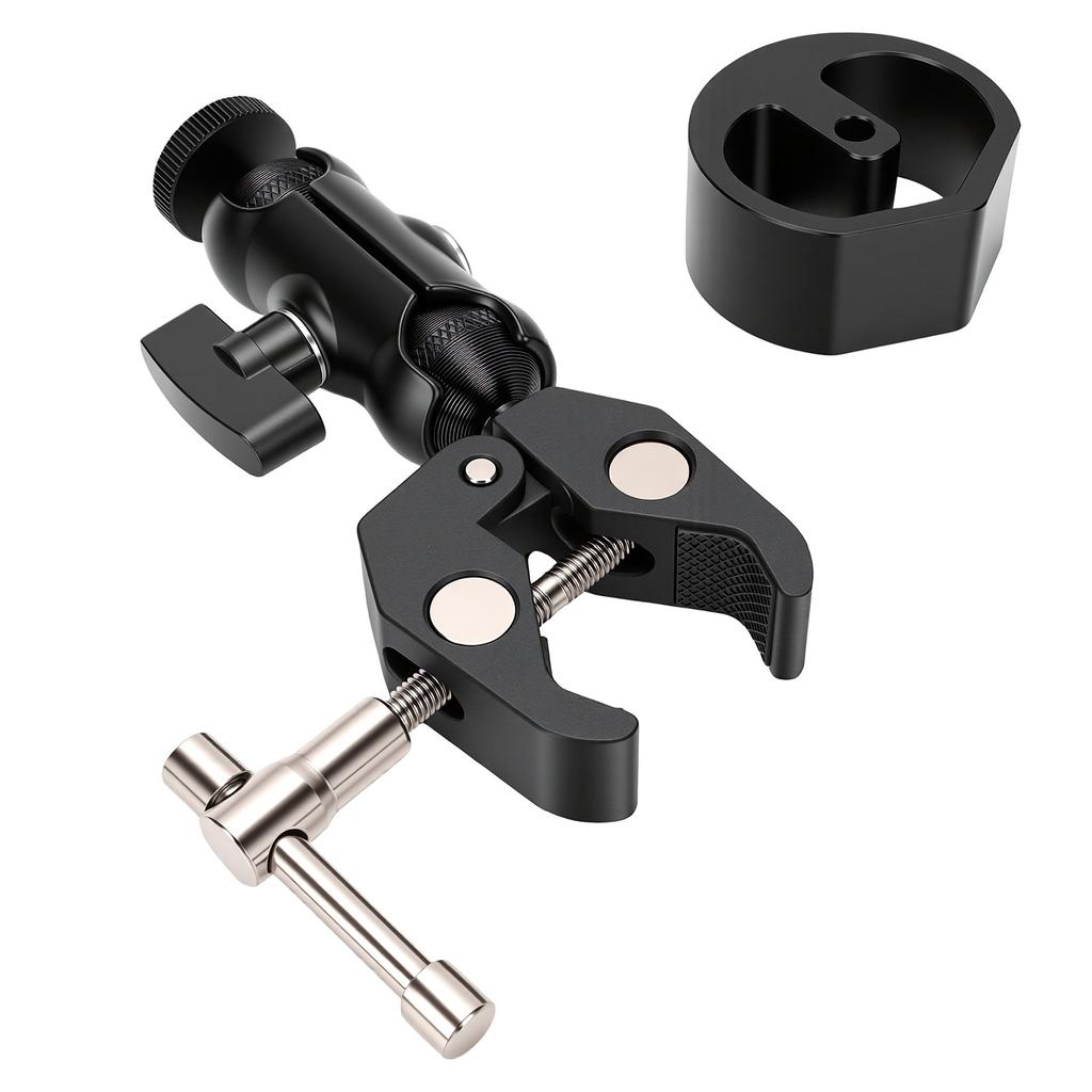 Satellite Clamp Mount 1 4 Inch 20 Thread Aluminum Alloy Satellite 360 Degrees  Adjustable Clamp Bracket with Pipe