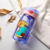 Cute Dinosaur Cartoon Straw Cup for Kids - Plastic Water Bottle for Kindergarten and Primary School Students
