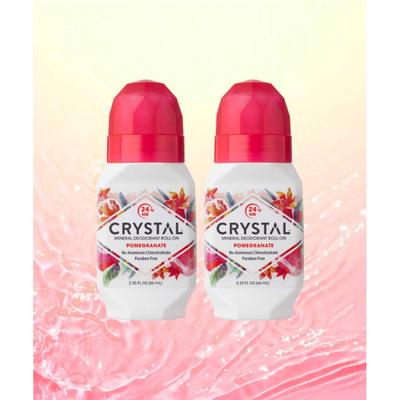 Crystal Crystal Deodorant Roll On Pomegranate 66ml 2ea