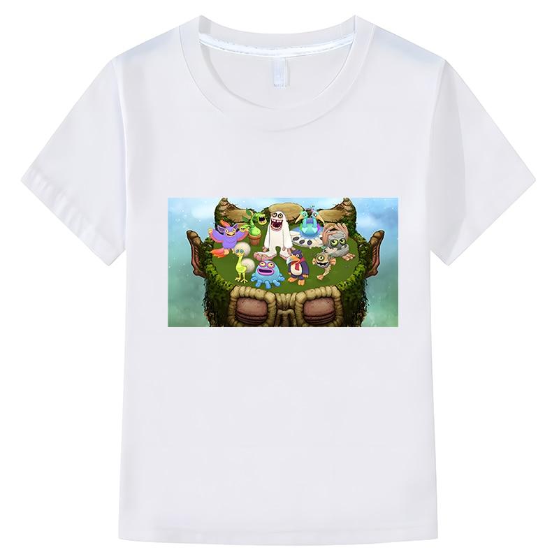 

Летняя футболка My Singing Monsters из 100% хлопка для мальчиков, 10 лет, 2000 лет, повседневные футболки с короткими рукавами, одежда для девочек, одежда для мальчиков 100 белый
