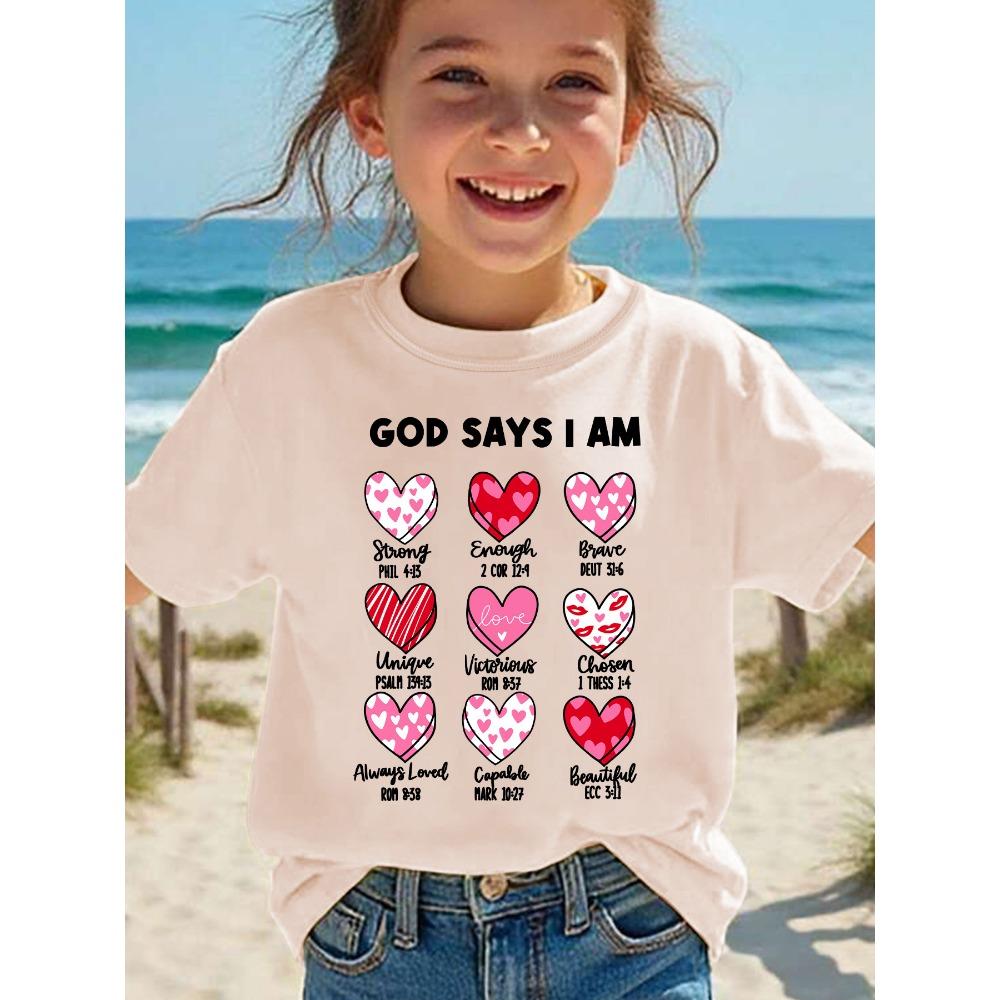 Summer Fashion Girls Short-sleeved T-shirt. Cartoon Pattern Printed Casual Versatile Top