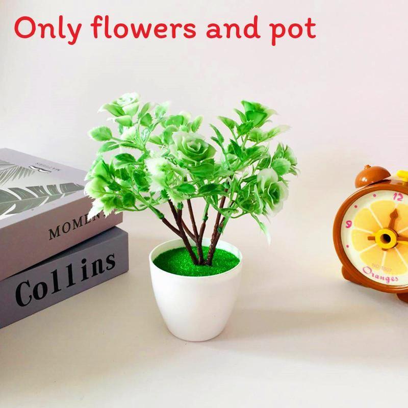 

Plastic Multicolor Simulation Rosa Chinensis Artificial Flower Potted Plants белый