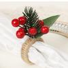 Christmas Napkin Rings Red Flower Towel Buckle Napkin Buckle Natural Jute Napkin Holder Wedding Party Christmas Table Decor