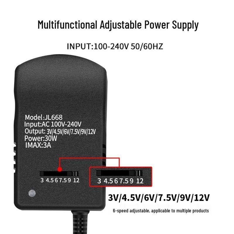 ספק כוח מיתוג רב-תכליתי 30W, מתח מתכוונן 3-12V, 3A