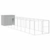 Vidaxl Buda Dla Psa, Z Wybiegiem, Jasnoszara, 214X1069X181 Cm, Stal