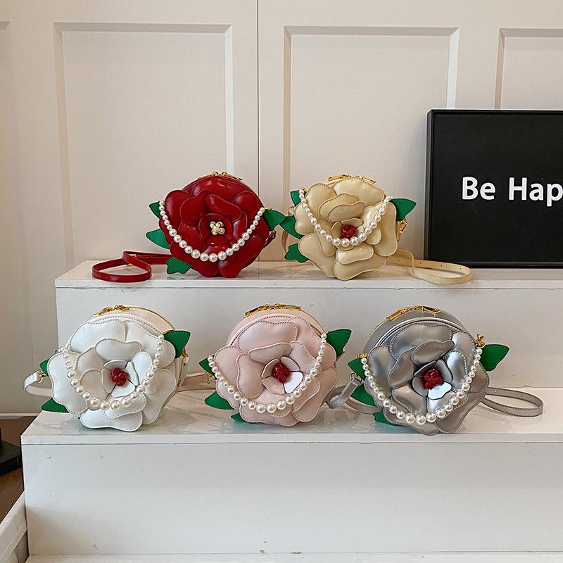 Women's Bag 2025 New Summer Small Fresh Literary Flower Dinner Bag Sweet and Cute Crossbody Small Round Bag Tide
