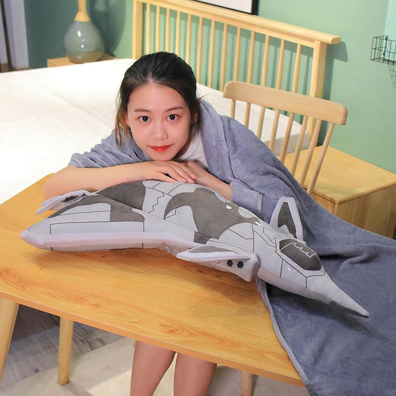 Shaped Plush Airplane Pillow Blanket Toy Stuffed Doll Decoration Gifts Kids