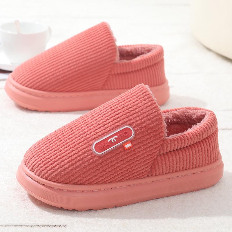 Women's bags and cotton slippers, warm in autumn and winter, thick-soled non-slip and velvet foot-warming household cotton shoes for men