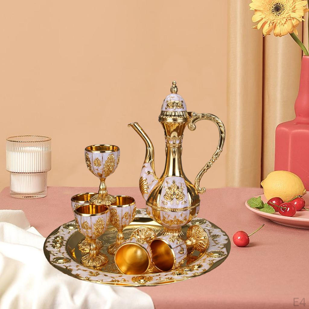 And Tea Pot Set, Metal Teapot , Carafe Decanter for Home Table Decor, Wedding Gift