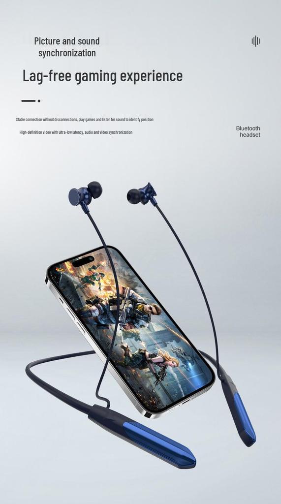 Ultra-Long Battery Dual Battery Neckband Noise Cancelling Wireless Bluetooth Sports Headphones