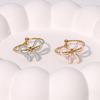 Stainless Steel Rings Romantic Bow Tie Adjustable Opening Ring for Women Jewelry Banquet Gift Non-Fading High-Quality Popular