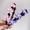 Colorful Flower Double Bangs Hairpin Hairband Korean Kids Teeth Headband  Headwear