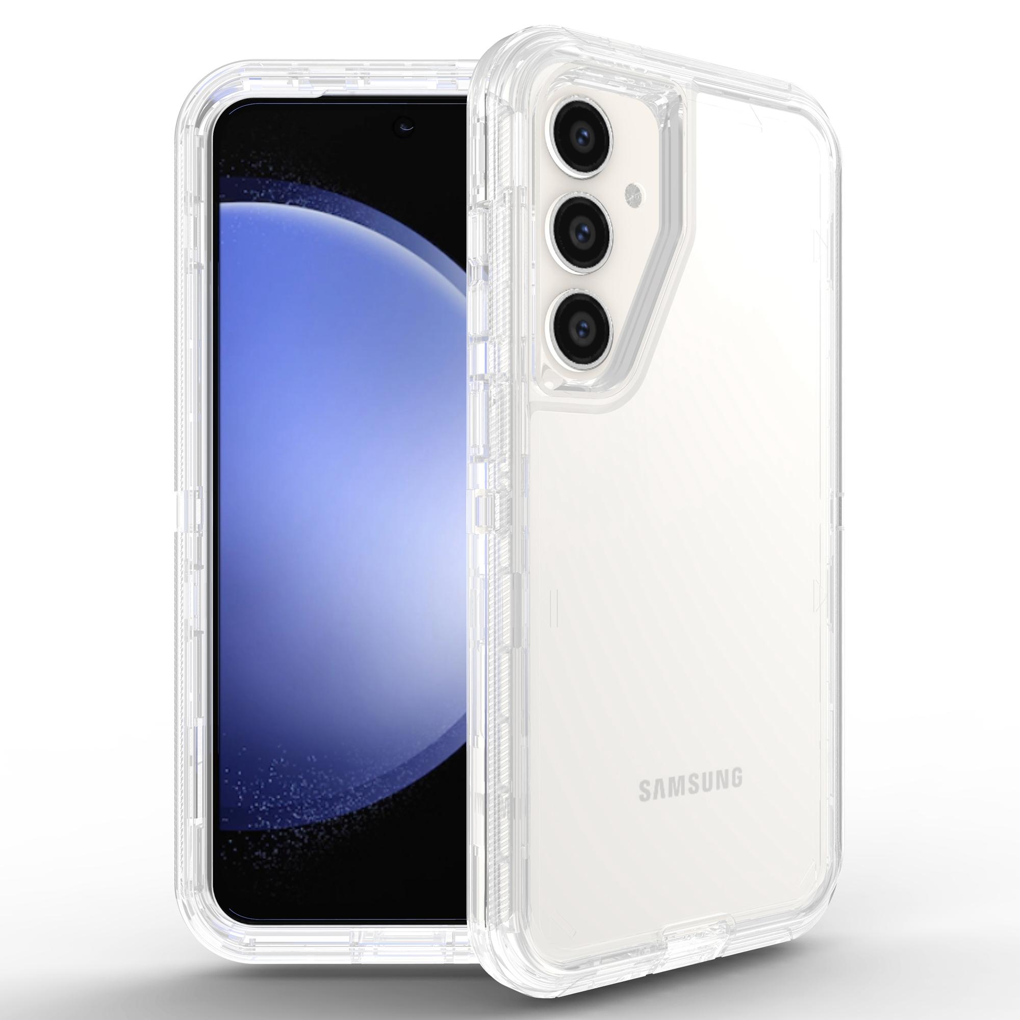 

For Samsung Galaxy S25+ Case 3 in 1 Detachable Shockproof TPU+PC Phone Back Cover Transparent
