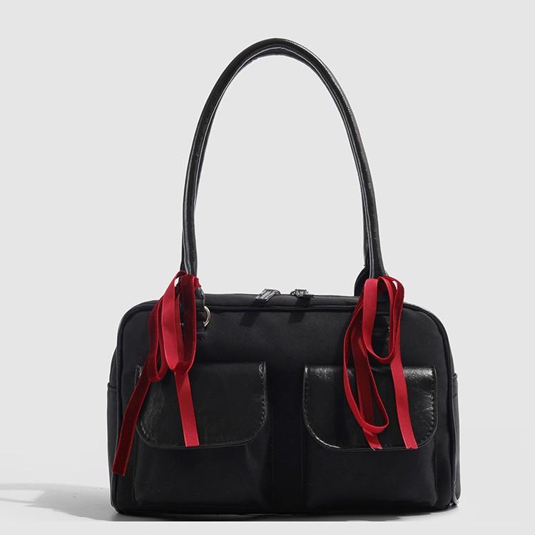 2025 New Bowling Bag Korean Blogger's Niche Versatile Boston Tote Bag Underarm Commuting Shoulder Bag Trendy
