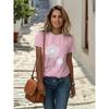 Women's Casual T-Shirt Dandelion Print Crew Neck White Short Sleeve Summer