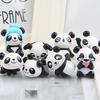 8 ks/sada roztomilé pandy DIY mikro krajinářské figurky dekorace PVC vtipná krásná mini ozdoba