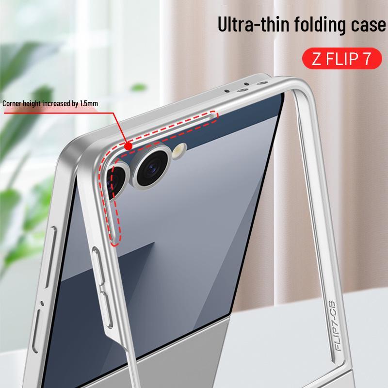 GKK Solid Color Anti-drop PC Case for Samsung Z Flip7 - Large Window, Skin-feel, Cross-border, Foldable Screen Protection