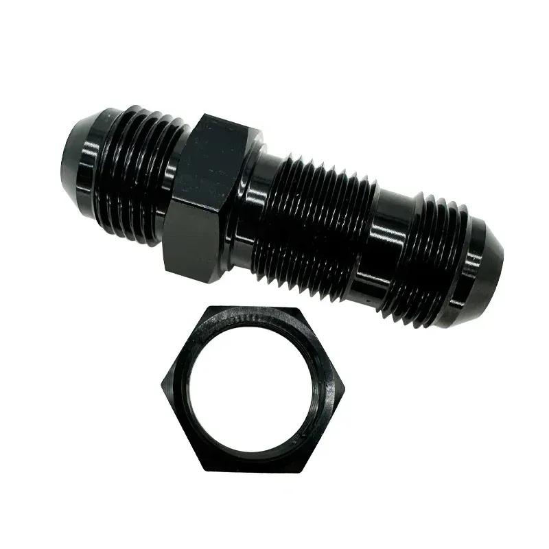 2X AN3 AN4 AN6 AN8 AN10 AN12 0 Degree Flare Bulkhead Fitting Fuel Hose Straight Male To Male Adapter w/Nut For Tab or Wirewall