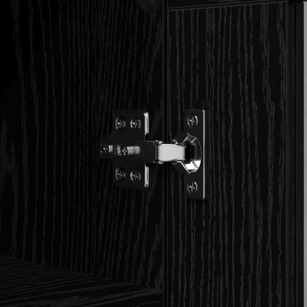 Sideboard In Black Oak Look 69.5 X 34 X 90 Cm