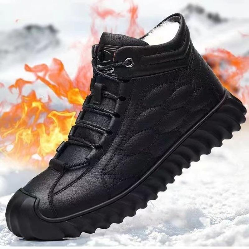 Neue Herren-Baumwollschuhe, gefütterte und verdickte warme und bequeme Papa-Schuhe, Outdoor-rutschfeste und abriebfeste Einschlupf-Herrenschuhe