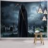 Dark Halloween Horror Tapestry Scared of Zombies Wall Hanging Witch Mysterious Woman  Home Decor Holiday Backdrop