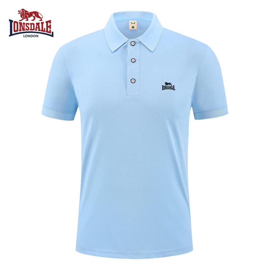 Lonsdale 2026 Zomer Nieuw Geborduurd Casual Sportkraag Poloshirt, Zweetafvoerend en Vocht absorberend Puur XL