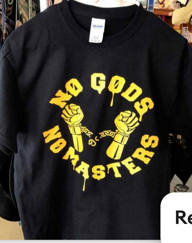No Gods No Masters Handcuffs Protest t-shirt Tee Anarchy anarchist M