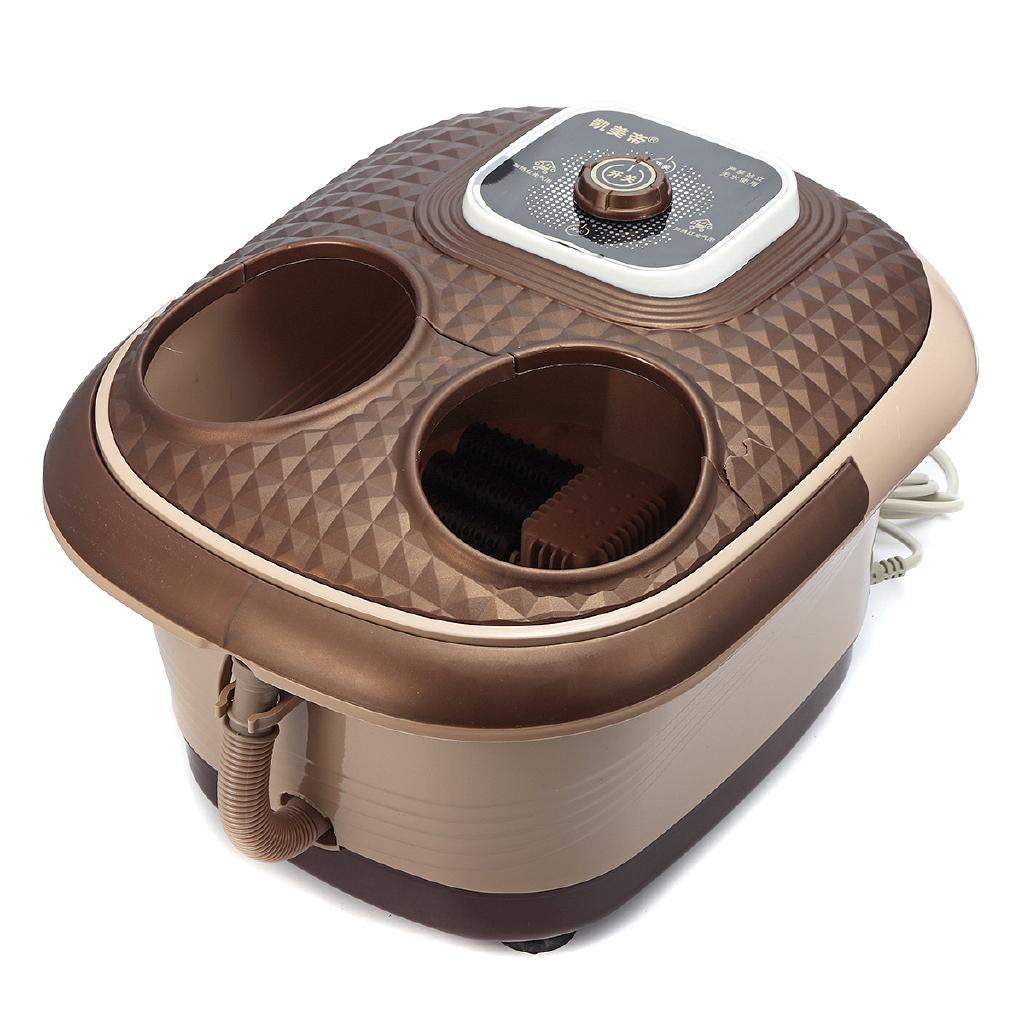 500W Elektrisches Fußbad Massagegerät Rollende Vibration Wärme Elektrische Sauerstoffblasen Fußmassage
