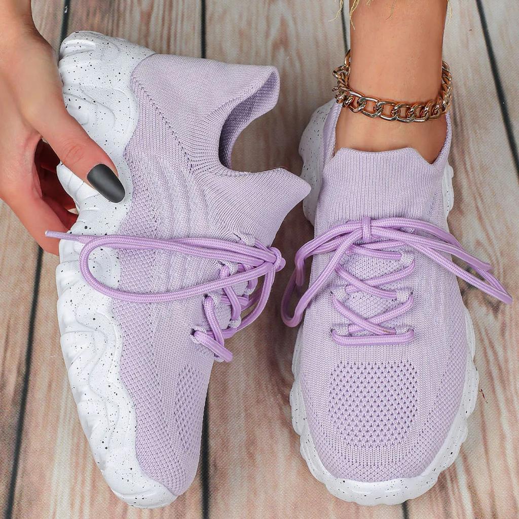 Dzianinowe Codzienne Trampki Modne Grube Buty Siatkowe Trampki na Platformie Oddychające Buty do Chodzenia Sportowe Buty z Grubą Podeszwą