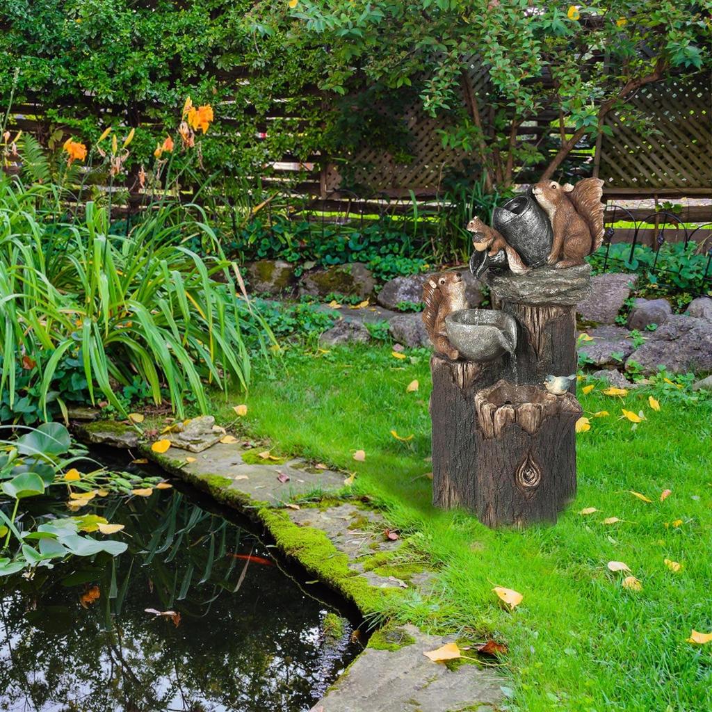 Solar Animals Family Bathing Terrace Resin Decoration Luminous Decoration