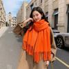 Luxury Faux Mink Scarf Women Men Solid Color Winter Warm Shawl Korean Style Chic Neck Wrap 208x70cm