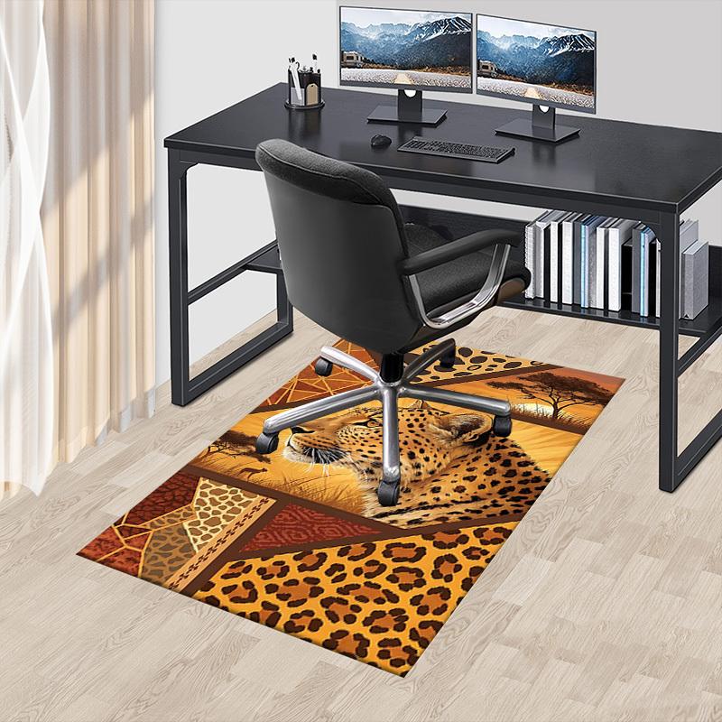 1 Stück Leopardenmuster Safari Extra Groß Rutschfester Teppich, Büro, Familie, Schlafzimmer, Studio - Großer Teppich für Innenbereiche, Lebendige Farben - A225