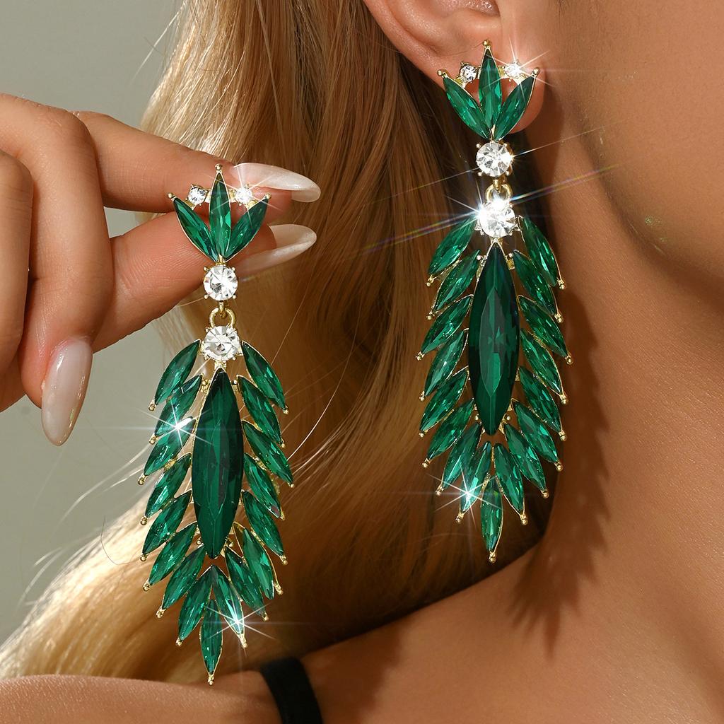 Geometric Crystal Earrings Light Luxury High-End Temperament Women'S Earrings Design Sense Niche Earrings