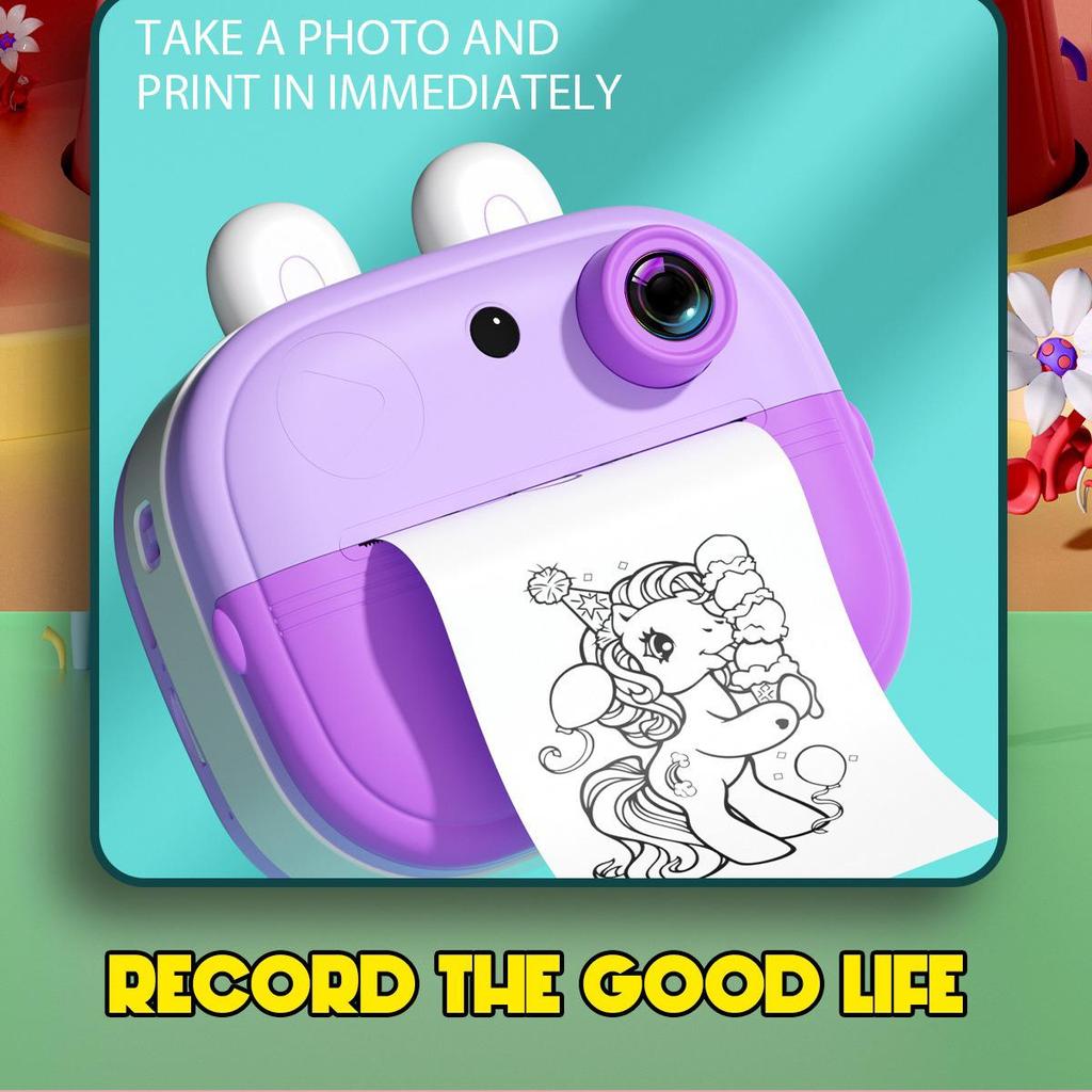 Q9 Kids' Instant Print Camera: HD Photo, Video Recording, One-Click Print, Cartoon Design, Perfect Gift