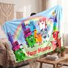 Numberblocks Personalized Flannel Blanket, Custom Printed Text Name, Warm Soft Blanket For Couch Bed