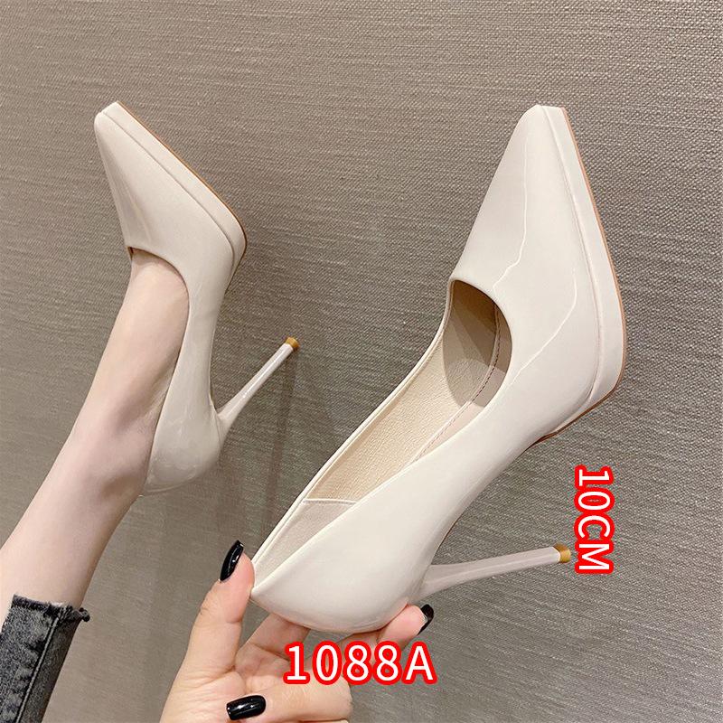 Korean Style Patent Leather Stiletto Heels - Sexy, Pointed Toe, Women's Fairy Style Shoes