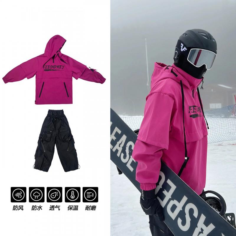 Unisex Ski Suit Set Winter Snowboarding Jacket Pants Windproof Warm Outdoor Gear Men Women